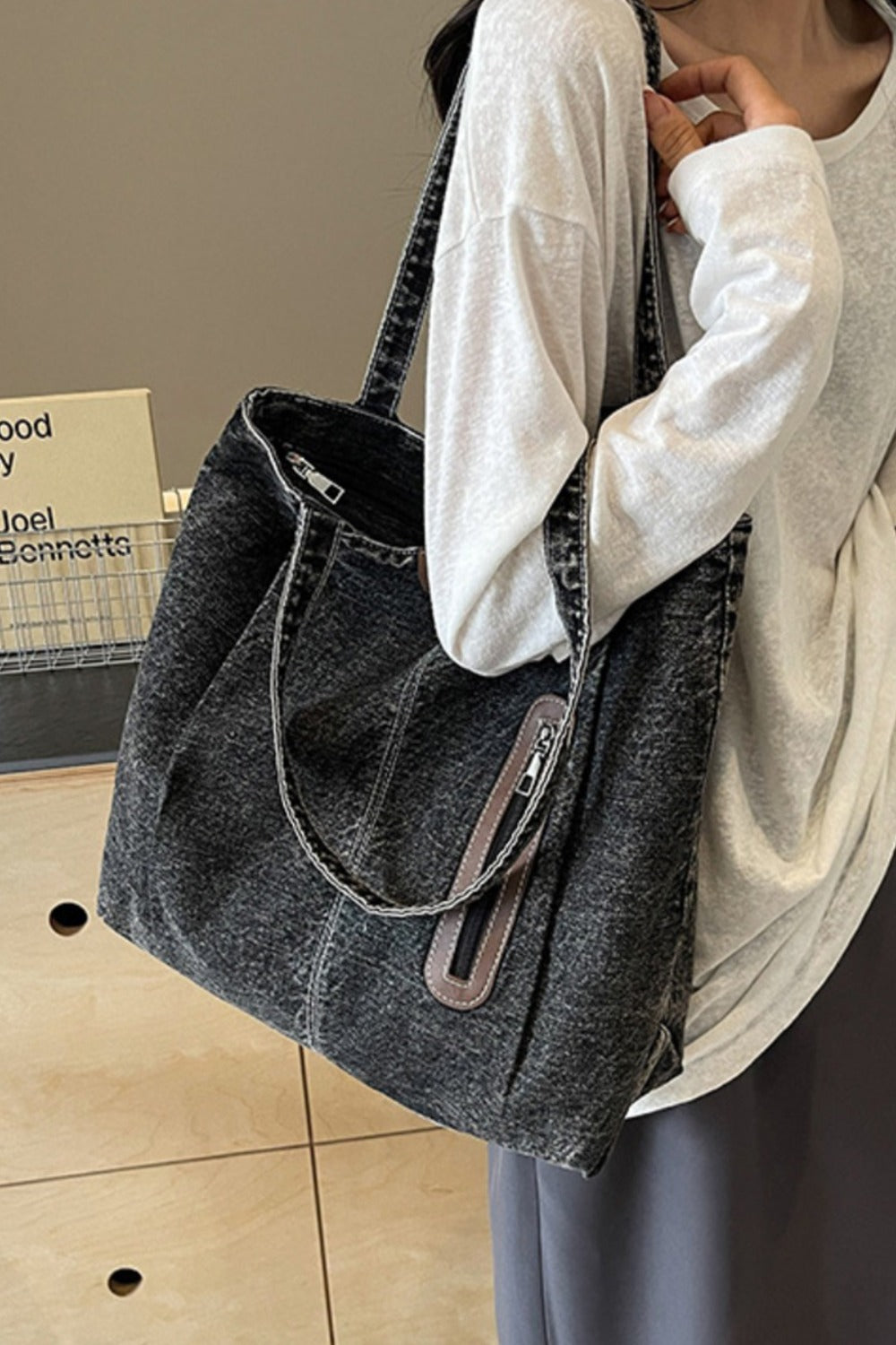 Medium Denim Tote Bag - Sydney So Sweet