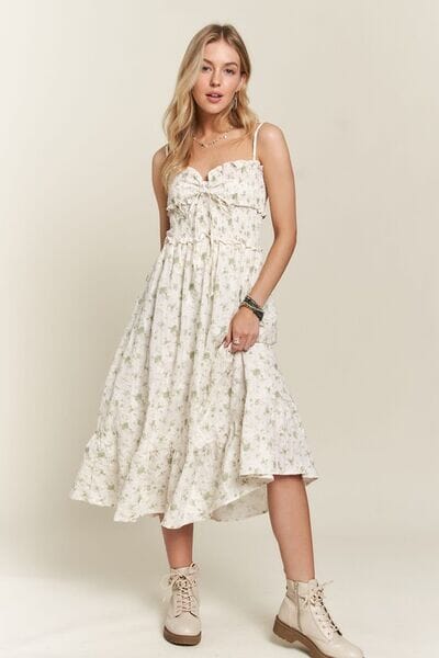 ADORA Smocked Floral Sweetheart Neck Cami Dress - Sydney So Sweet