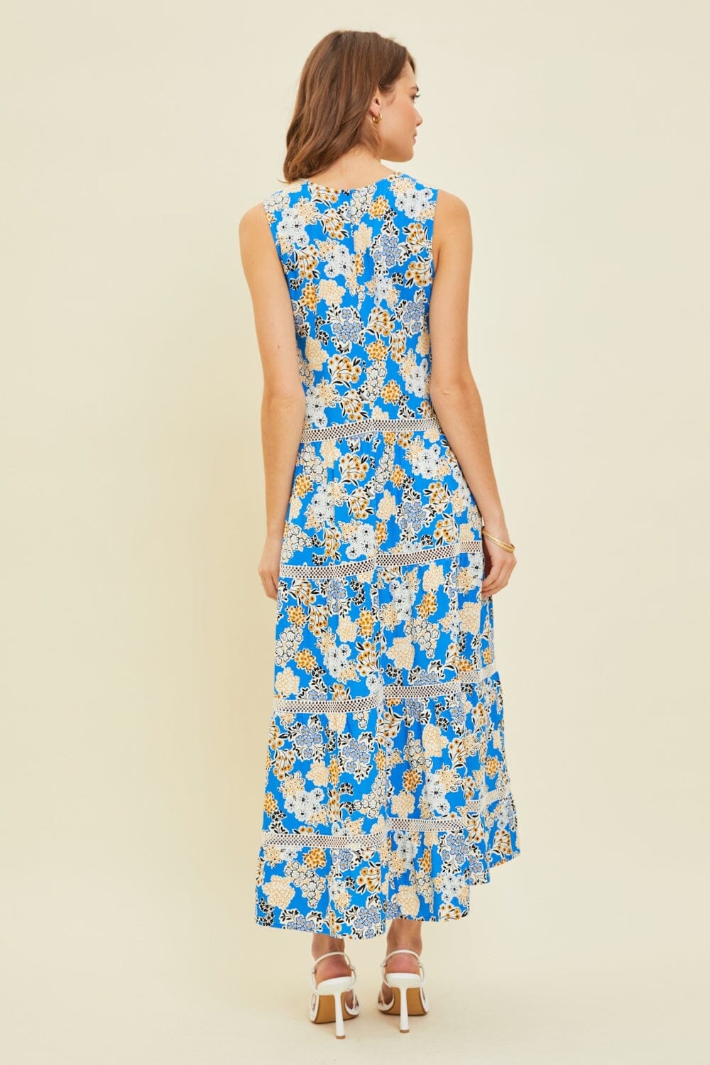 HEYSON Full Size Printed Crochet Trim Maxi Dress - Sydney So Sweet