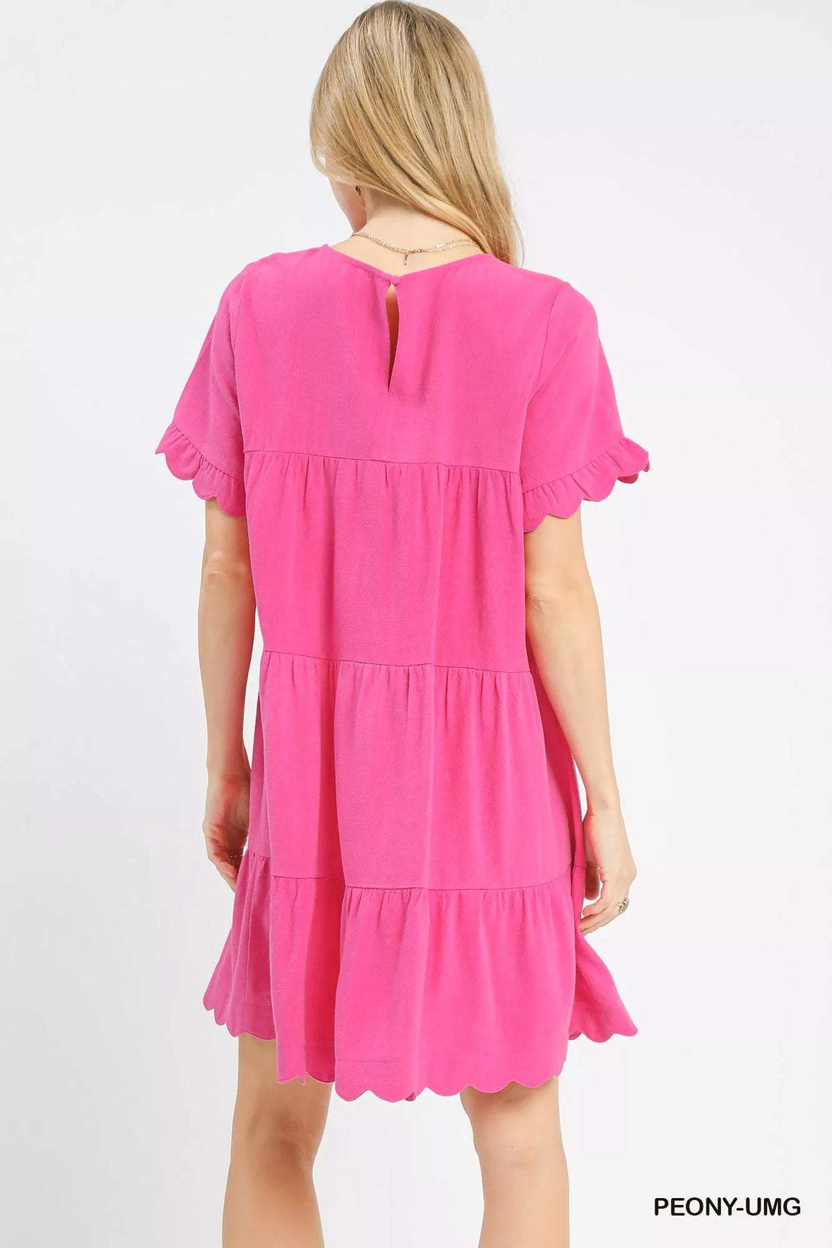 Umgee Linen Tiered Babydoll Dress with Ruffle Sleeves - Sydney So Sweet