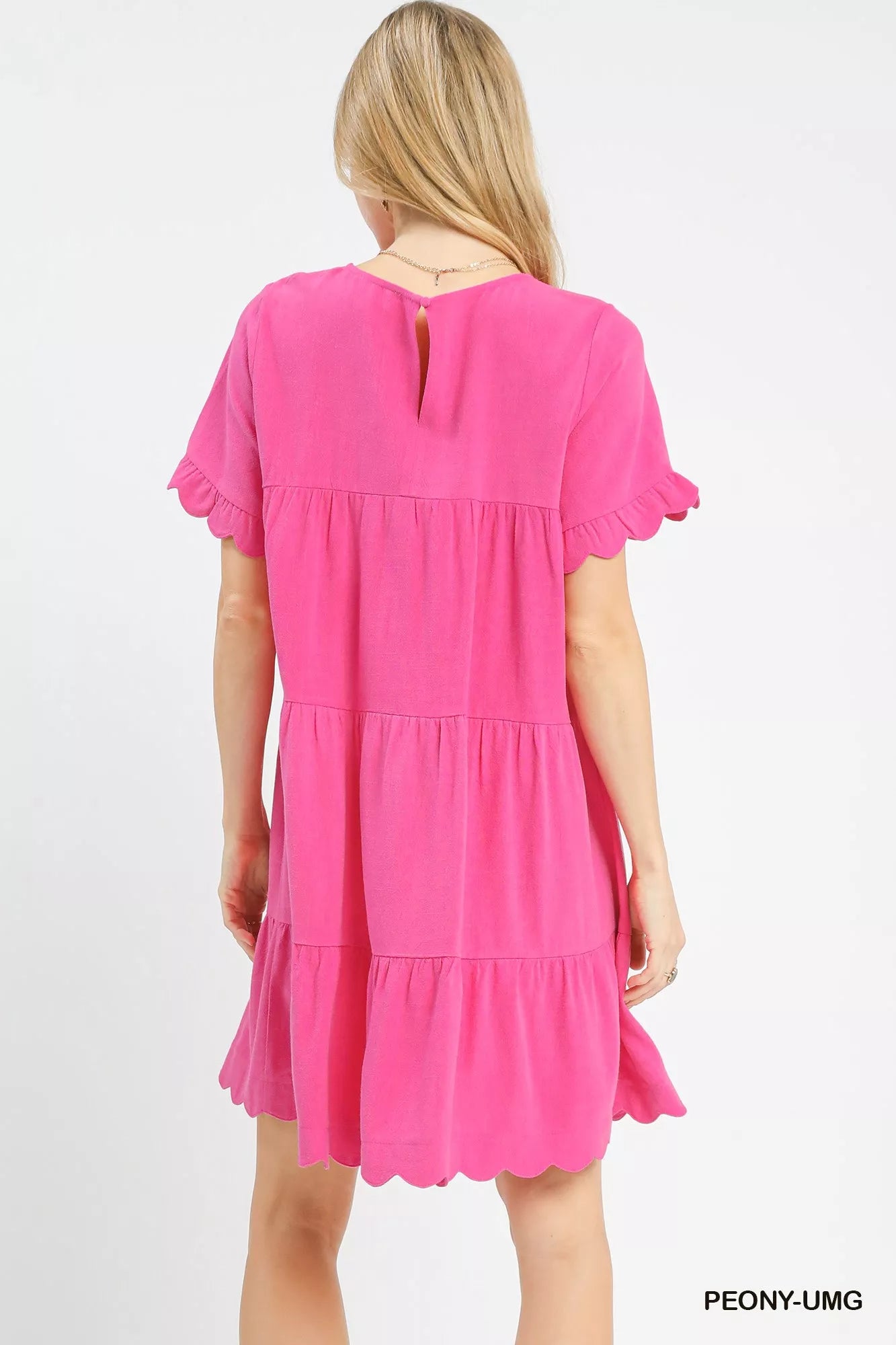 Umgee Linen Tiered Babydoll Dress with Ruffle Sleeves - Sydney So Sweet
