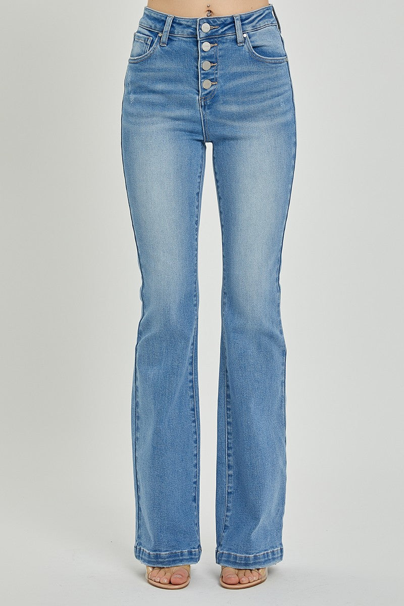 RISEN Full Size High Rise Button Fly Bootcut Jeans - Sydney So Sweet