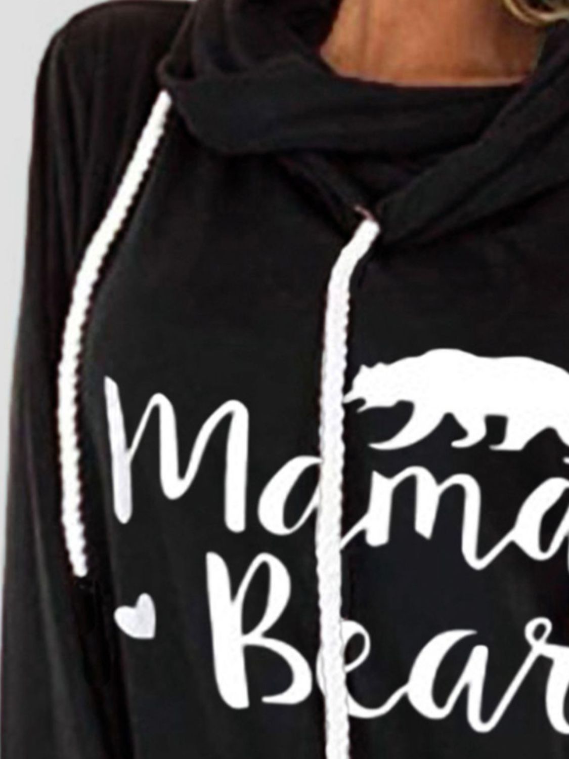 Drawstring Mama Bear Long Sleeve Women's Graphic Hoodie - Sydney So Sweet