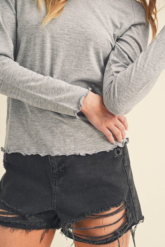 Aemi + Co Lettuce Hemline Round Neck Raglan Sleeve T-Shirt - Sydney So Sweet