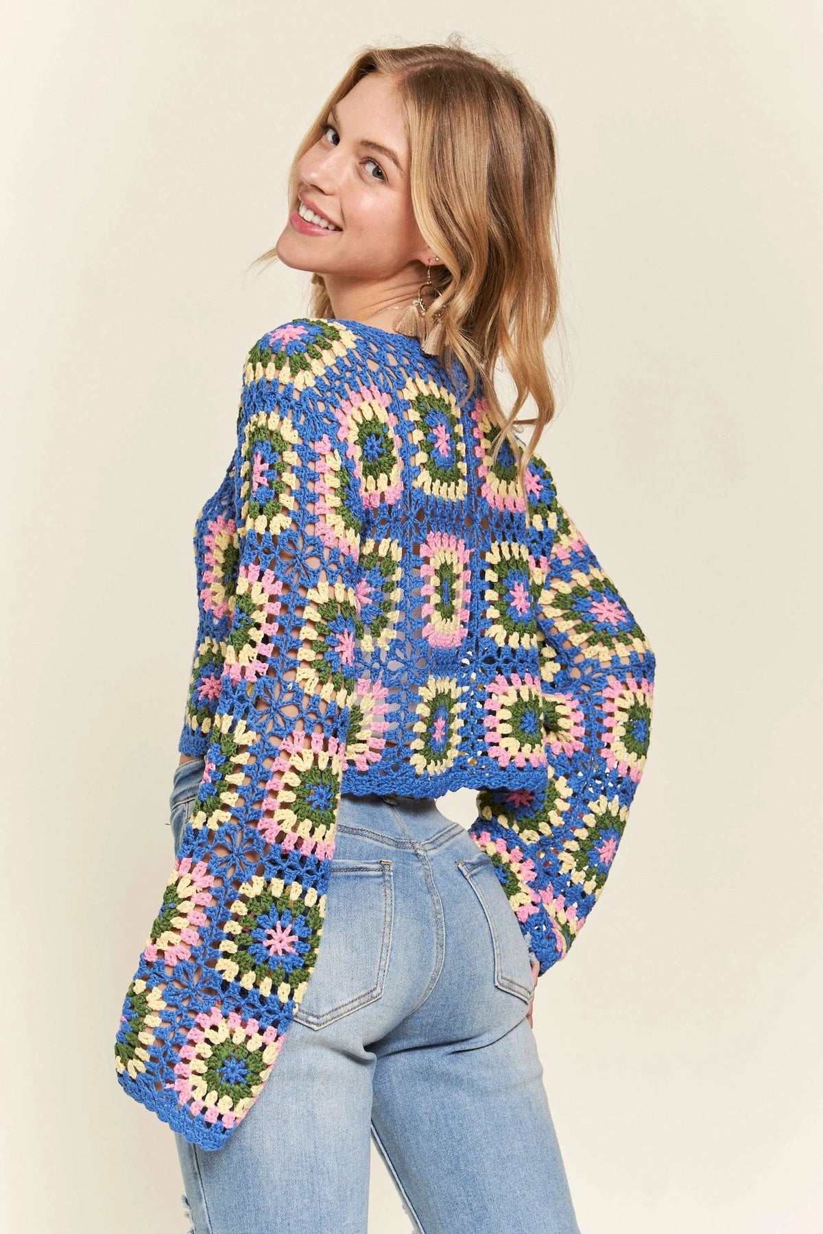 ADORA Multicolor Crochet Crop Top - Sydney So Sweet