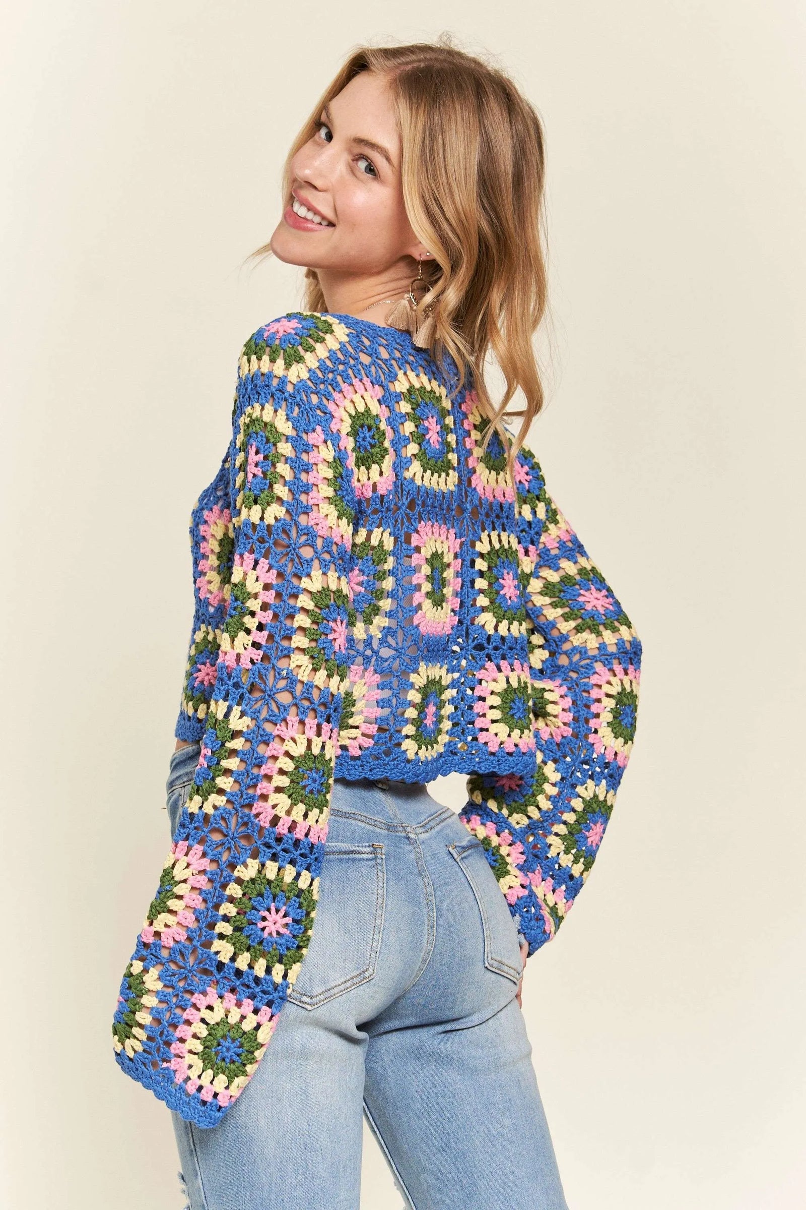 ADORA Multicolor Crochet Crop Top - Sydney So Sweet