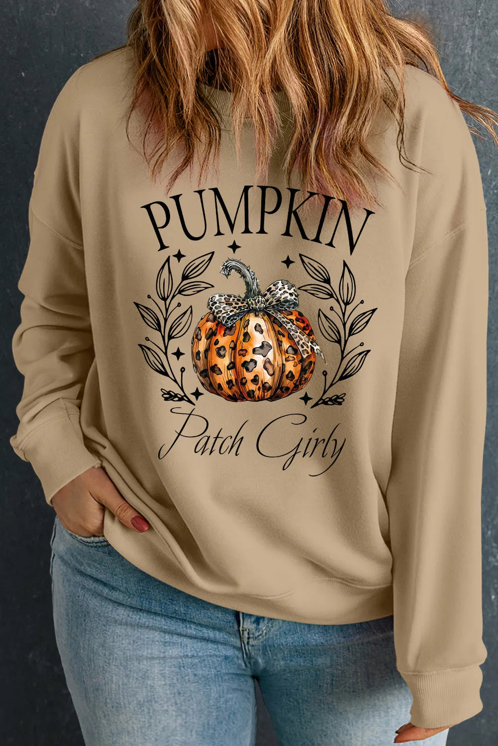 Plus Size Pumpkin Graphic Long Sleeve Sweatshirt - Sydney So Sweet