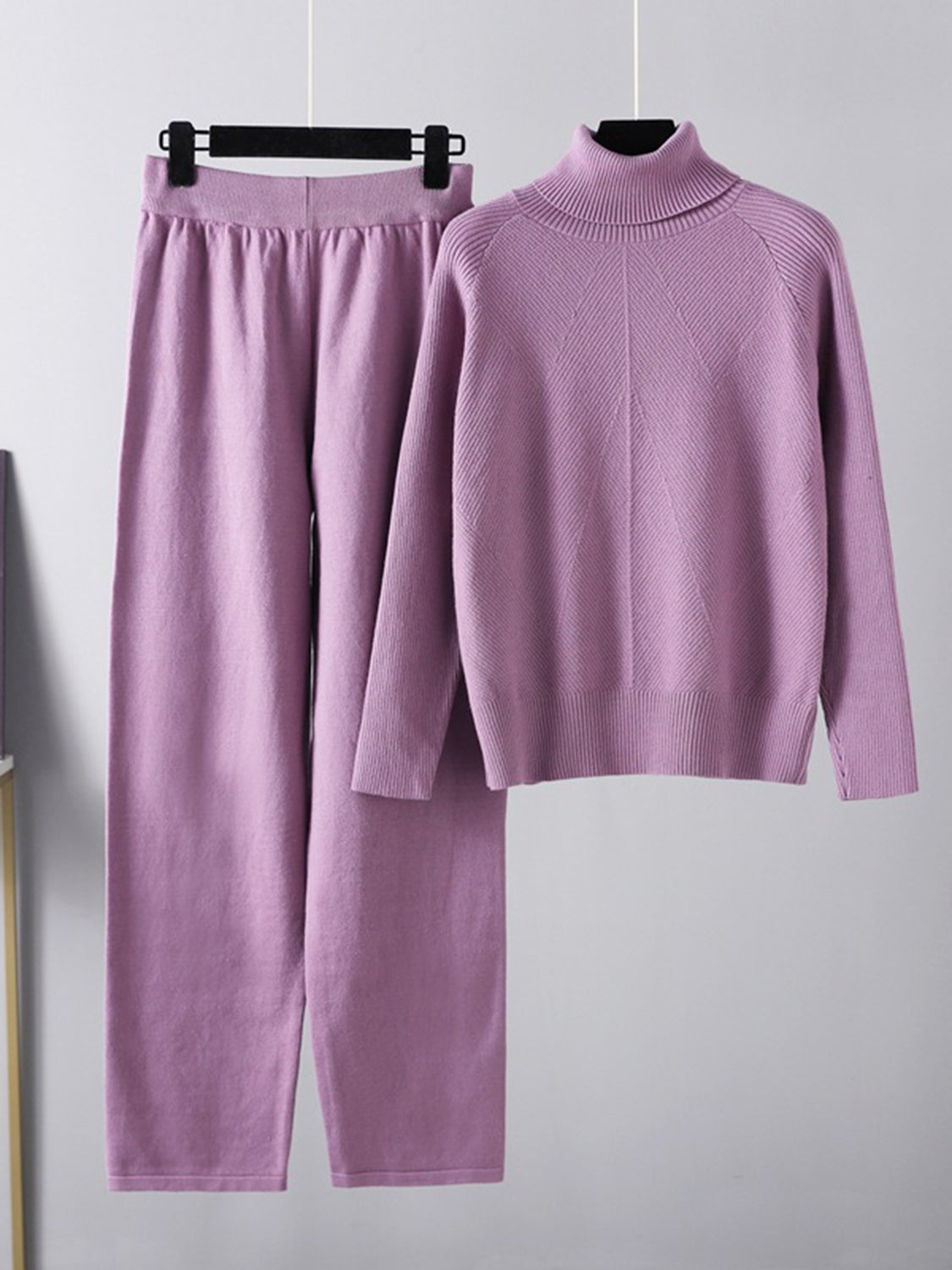 Basic Bae Turtleneck Raglan Sleeve Top and Pants Sweater Set - Sydney So Sweet