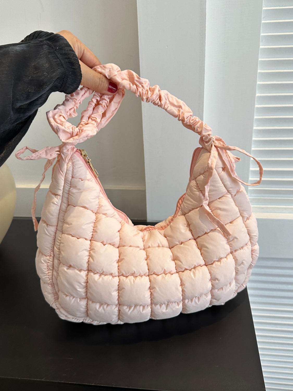 Bubble Texture Ruched Strap Quilted Shoulder Bag - Sydney So Sweet