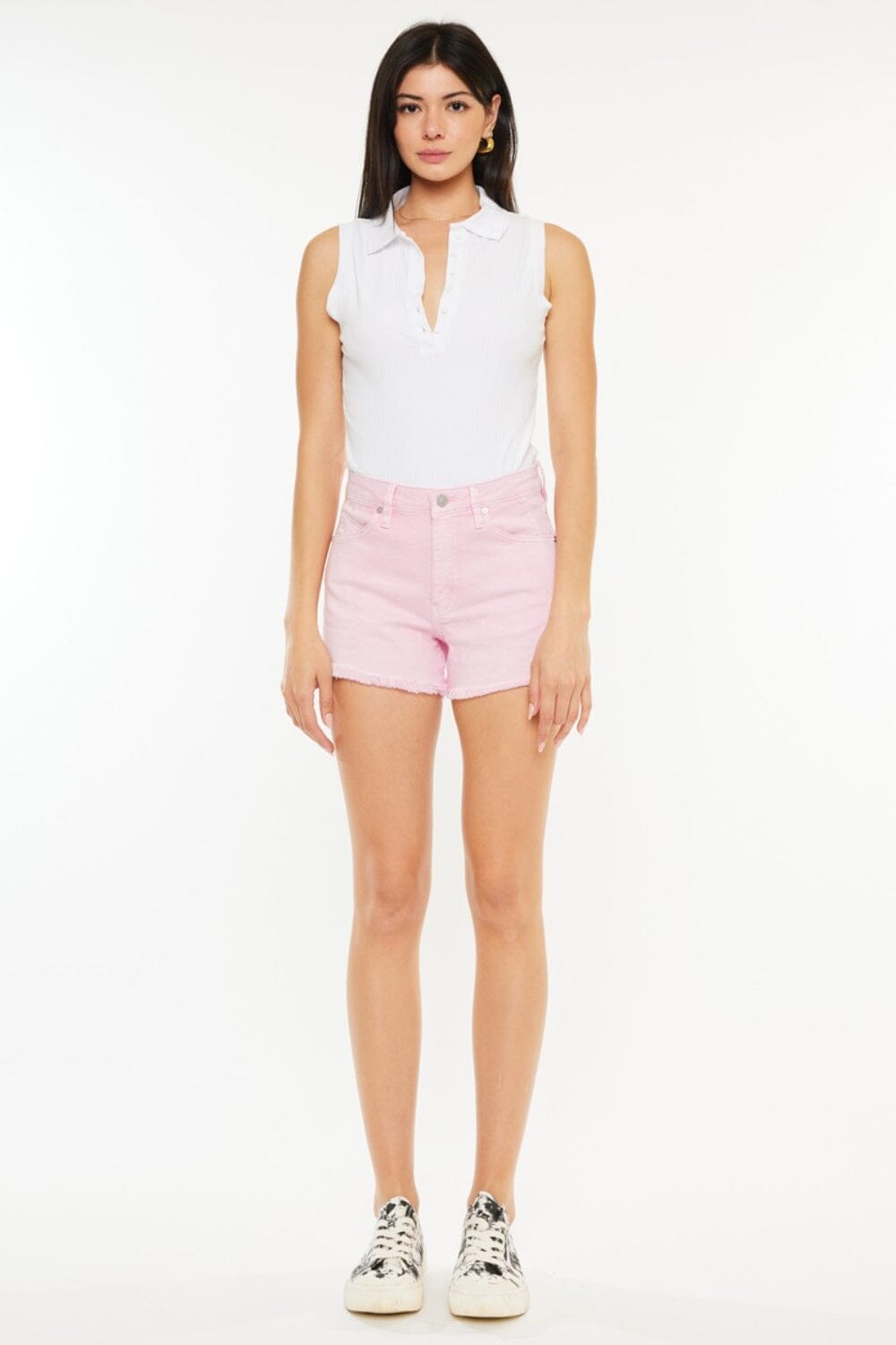 Kancan Raw Hem High Waist Denim Shorts - Sydney So Sweet