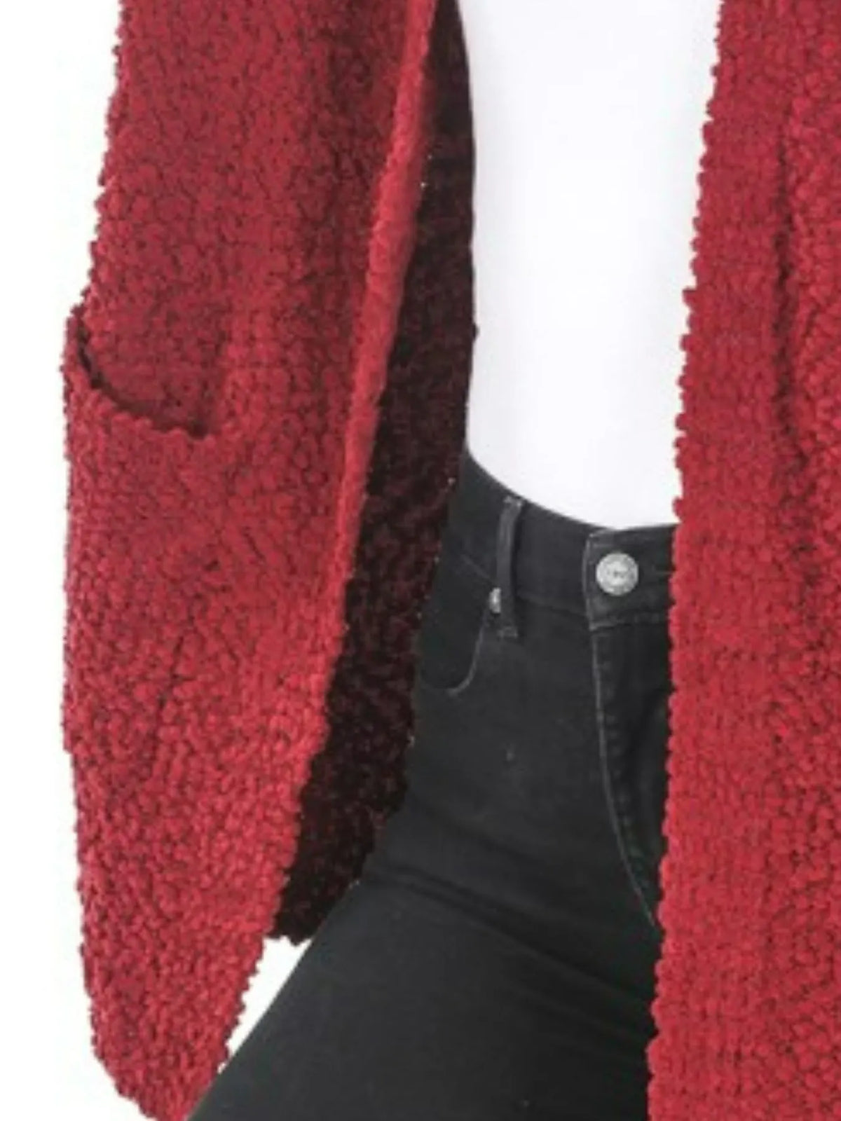 Zenana Long Sleeve Popcorn Sweater Cardigan with Pockets - Sydney So Sweet