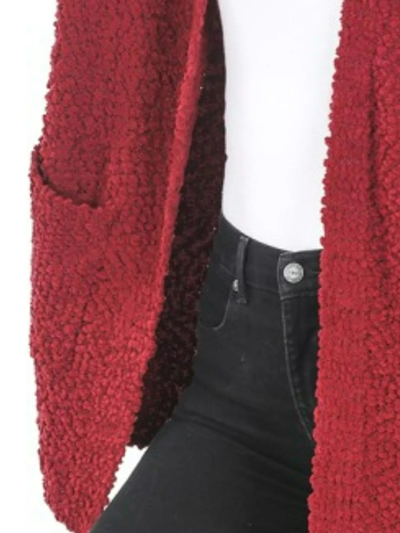 Zenana Long Sleeve Popcorn Sweater Cardigan with Pockets - Sydney So Sweet
