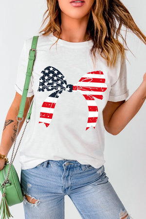 Bow Round Neck Short Sleeve T-Shirt - Sydney So Sweet