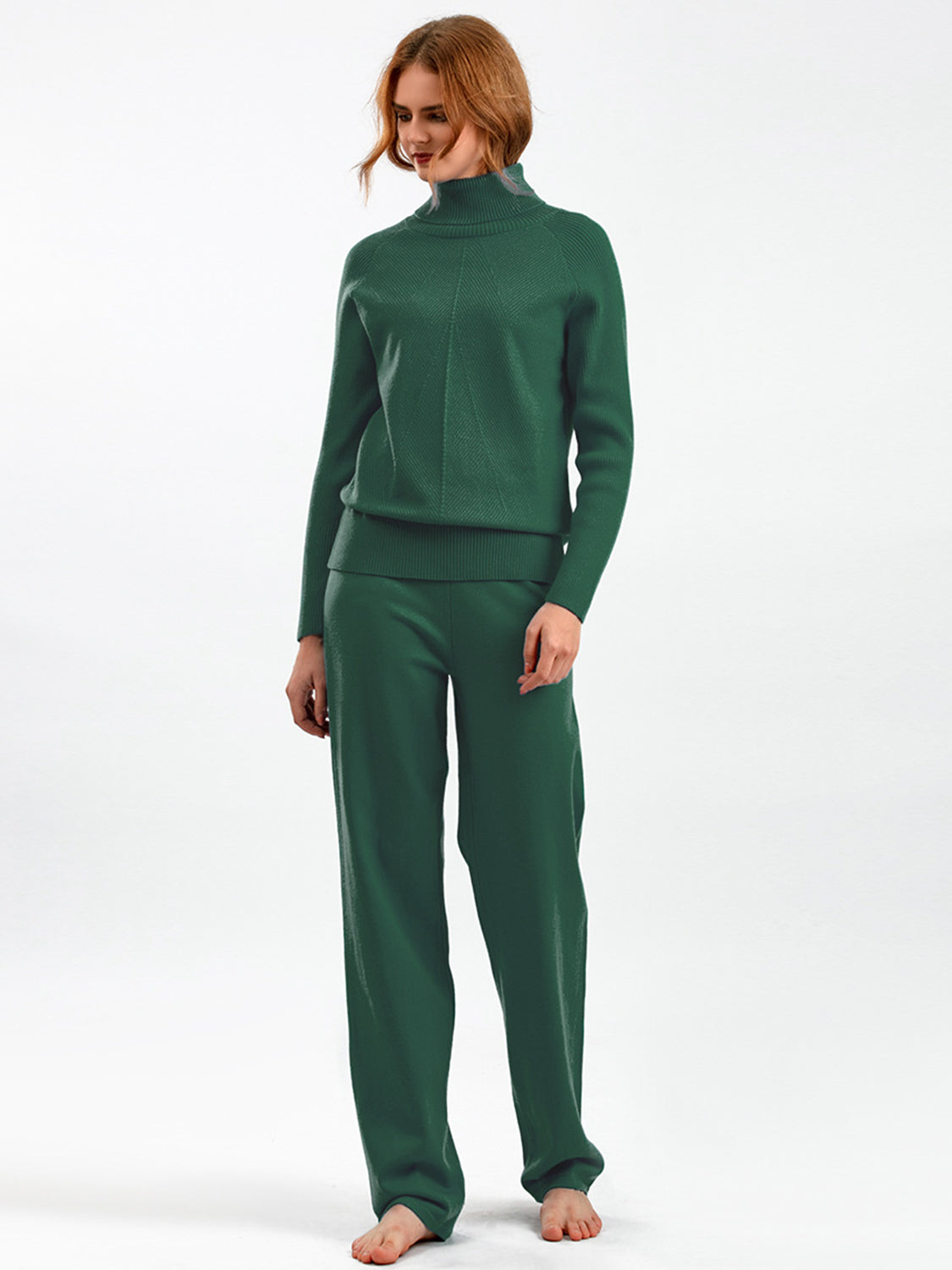 Basic Bae Turtleneck Raglan Sleeve Top and Pants Sweater Set - Sydney So Sweet