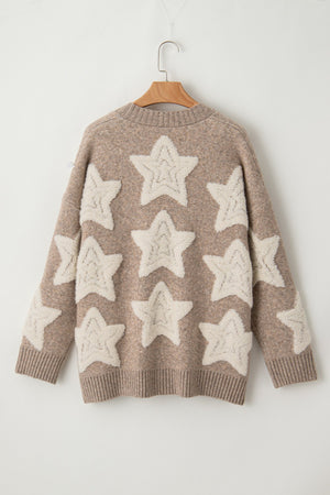 Star Button Up Long Sleeve Cardigan - Sydney So Sweet