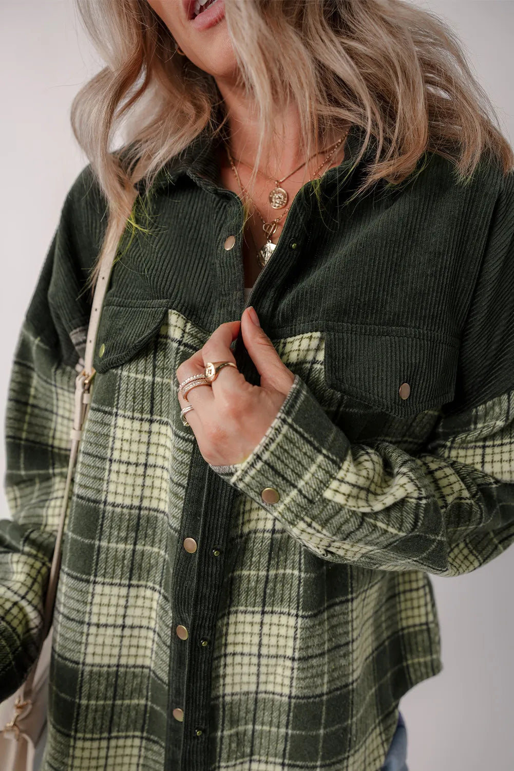 Plaid Button Up Long Sleeve Jacket - Sydney So Sweet