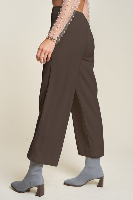 Davi & Dani Wide Leg Mid-Rise Pants - Sydney So Sweet