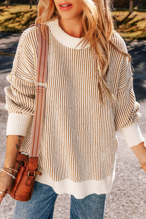 Round Neck Dropped Shoulder Sweater - Sydney So Sweet