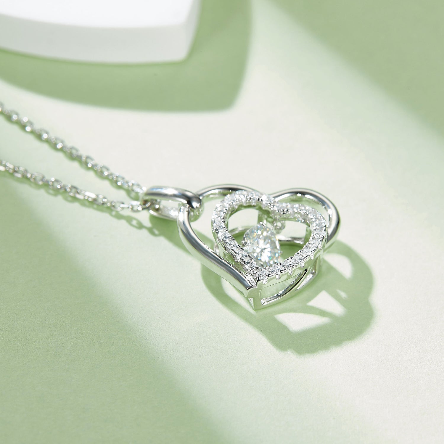 Moissanite 925 Sterling Silver Heart Necklace - Sydney So Sweet