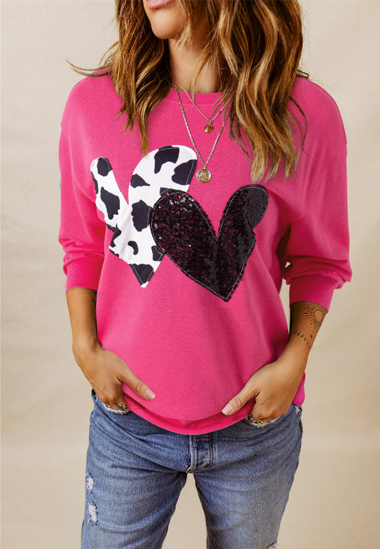 Heart Patch Long Sleeve Sweatshirt - Sydney So Sweet