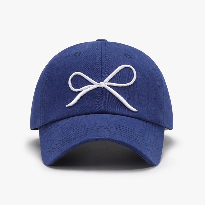 Bow Embroidered Cotton Baseball Cap - Sydney So Sweet