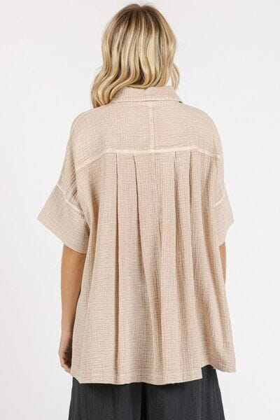 Mittoshop Mineral Wash Gauze Oversized Short Sleeve Shirt - Sydney So Sweet