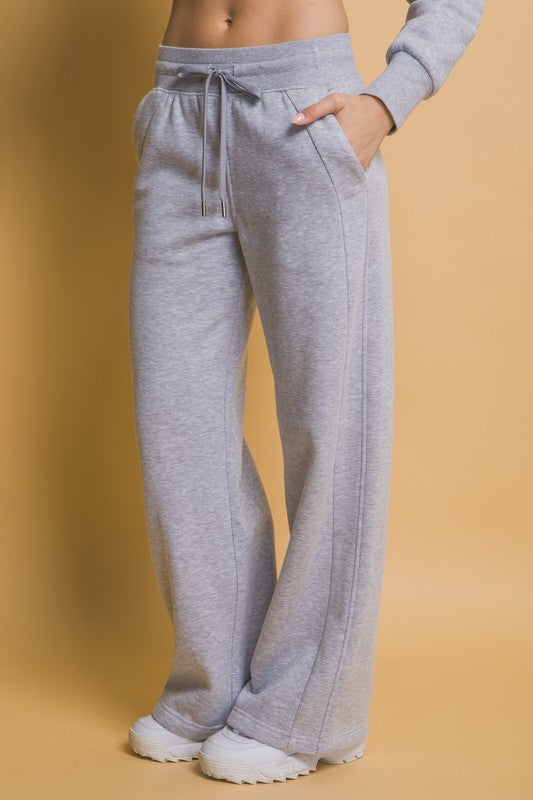 Love Tree Drawstring Wide Leg Sweatpants with Pockets - Sydney So Sweet