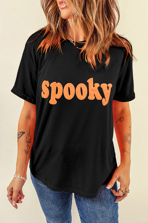 SPOOKY Round Neck Short Sleeve T-Shirt - Sydney So Sweet