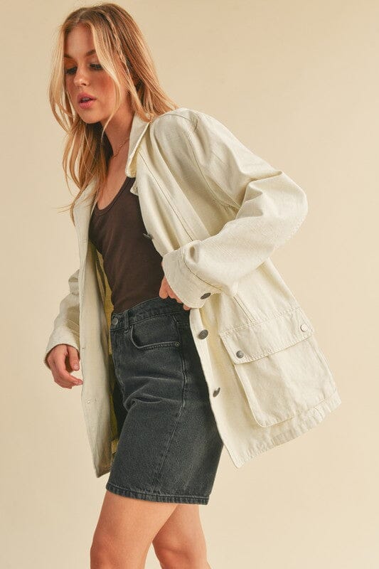 Aemi + Co Seam Detail Button Up Jacket with Pockets - Sydney So Sweet
