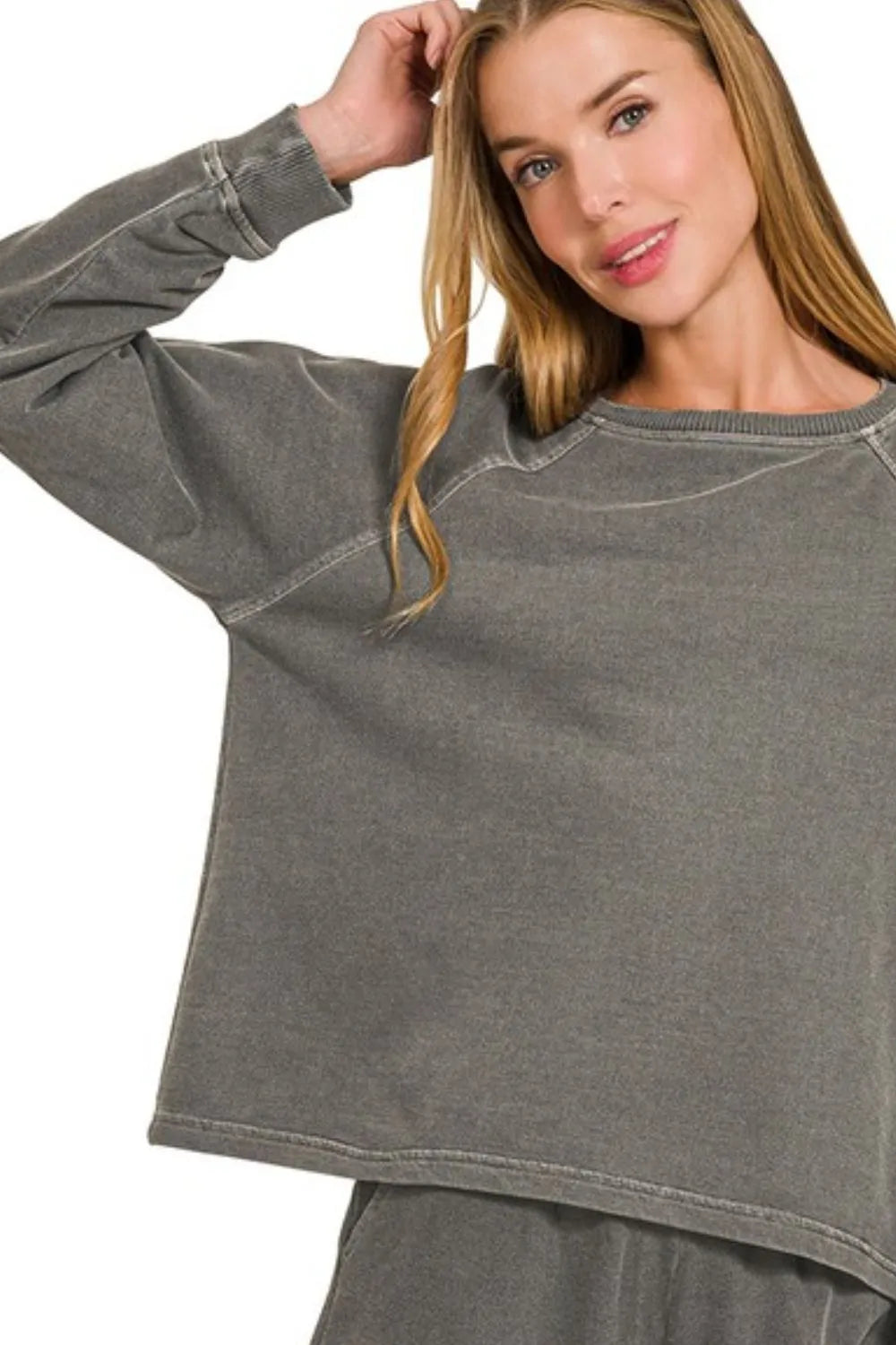 Zenana French Terry Pigment Dye & Enzyme Wash 2 Pcs Set - Sydney So Sweet