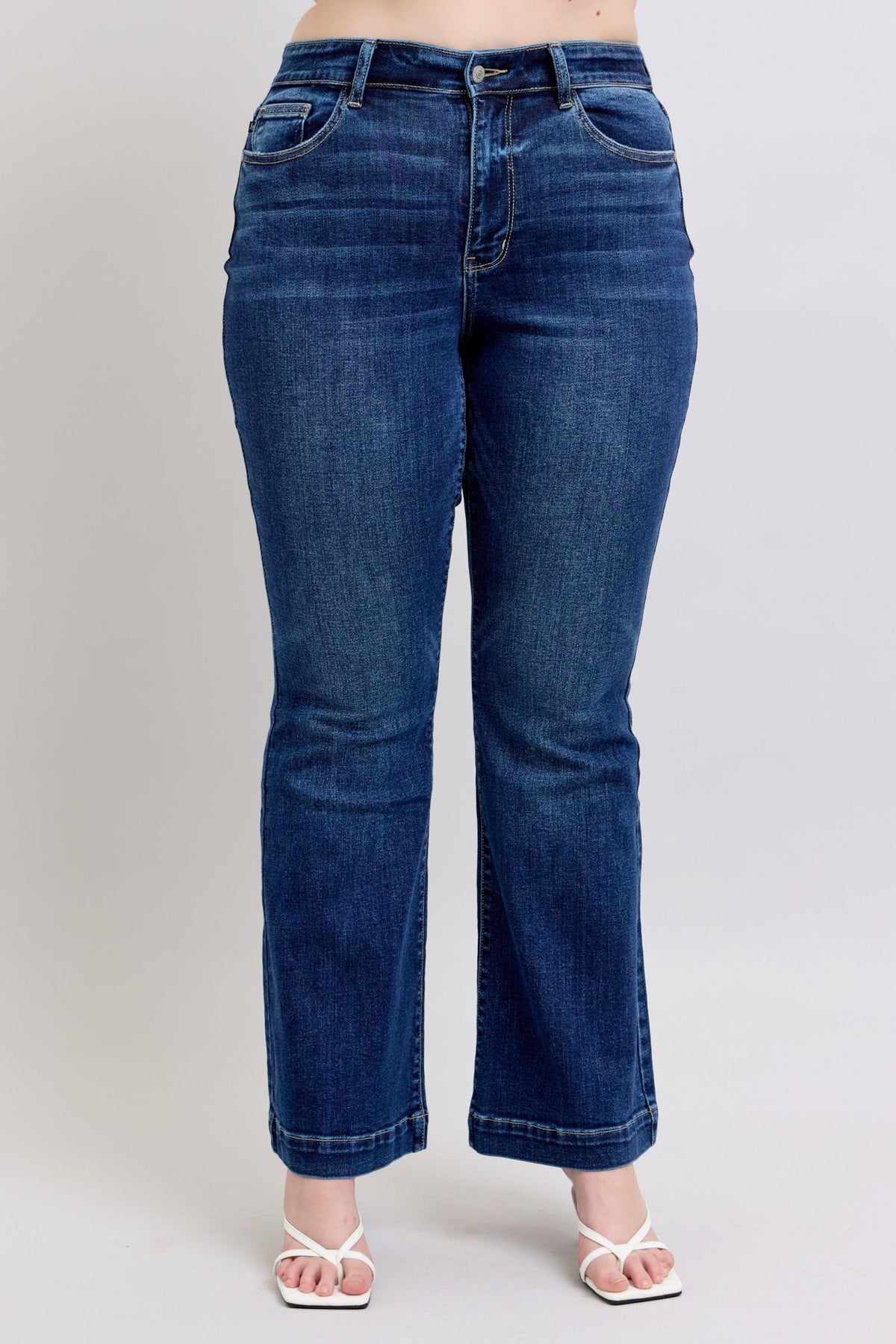 Judy Blue Full Size High Rise Flare Jeans with Pockets Plus Size - Sydney So Sweet