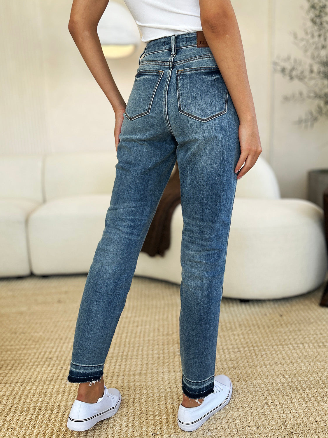 Judy Blue Full Size Mid Rise Rigid Magic Release Hem Jeans - Sydney So Sweet