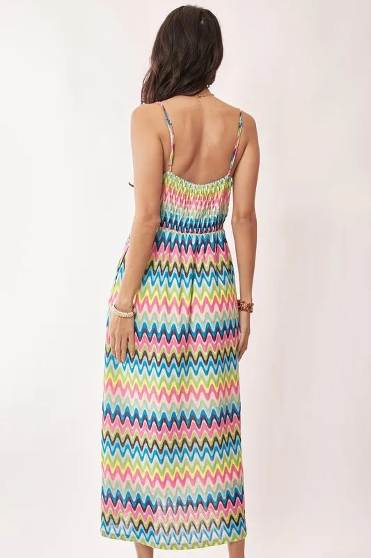 Davi & Dani Multi Color Crochet Lace Midi Dress - Sydney So Sweet