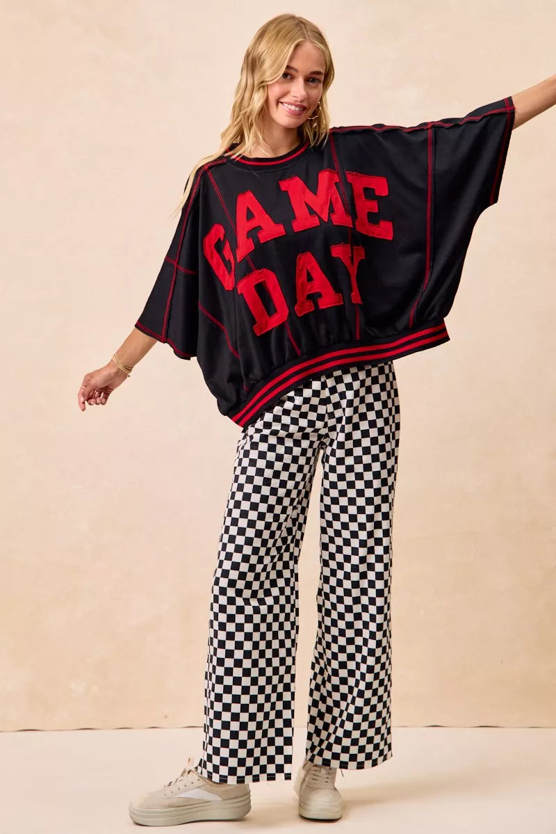 BiBi Gameday Theme Checkered Printed Pants - Sydney So Sweet