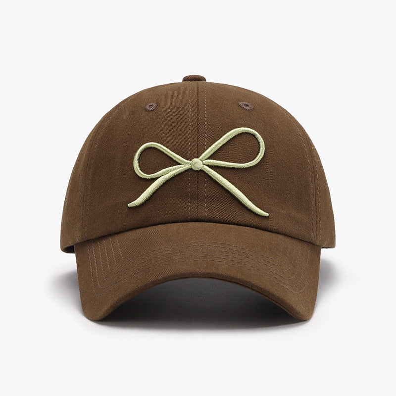 Bow Embroidered Cotton Baseball Cap - Sydney So Sweet