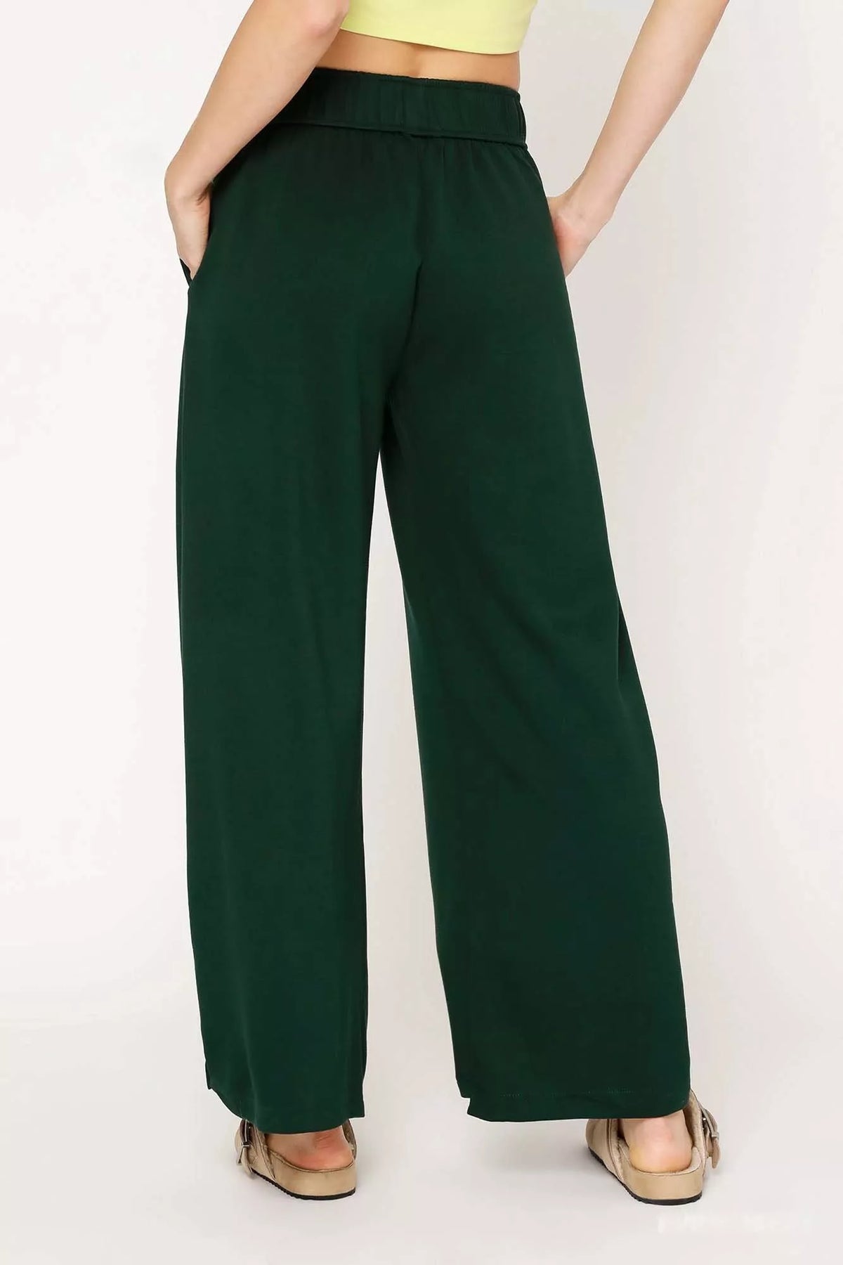 Umgee Elastic Drawstring Waistband Wide Leg Pants - Sydney So Sweet