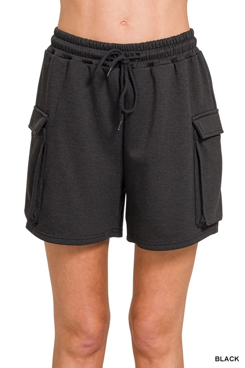 Zenana Scuba Thigh Pocket Shorts - Sydney So Sweet