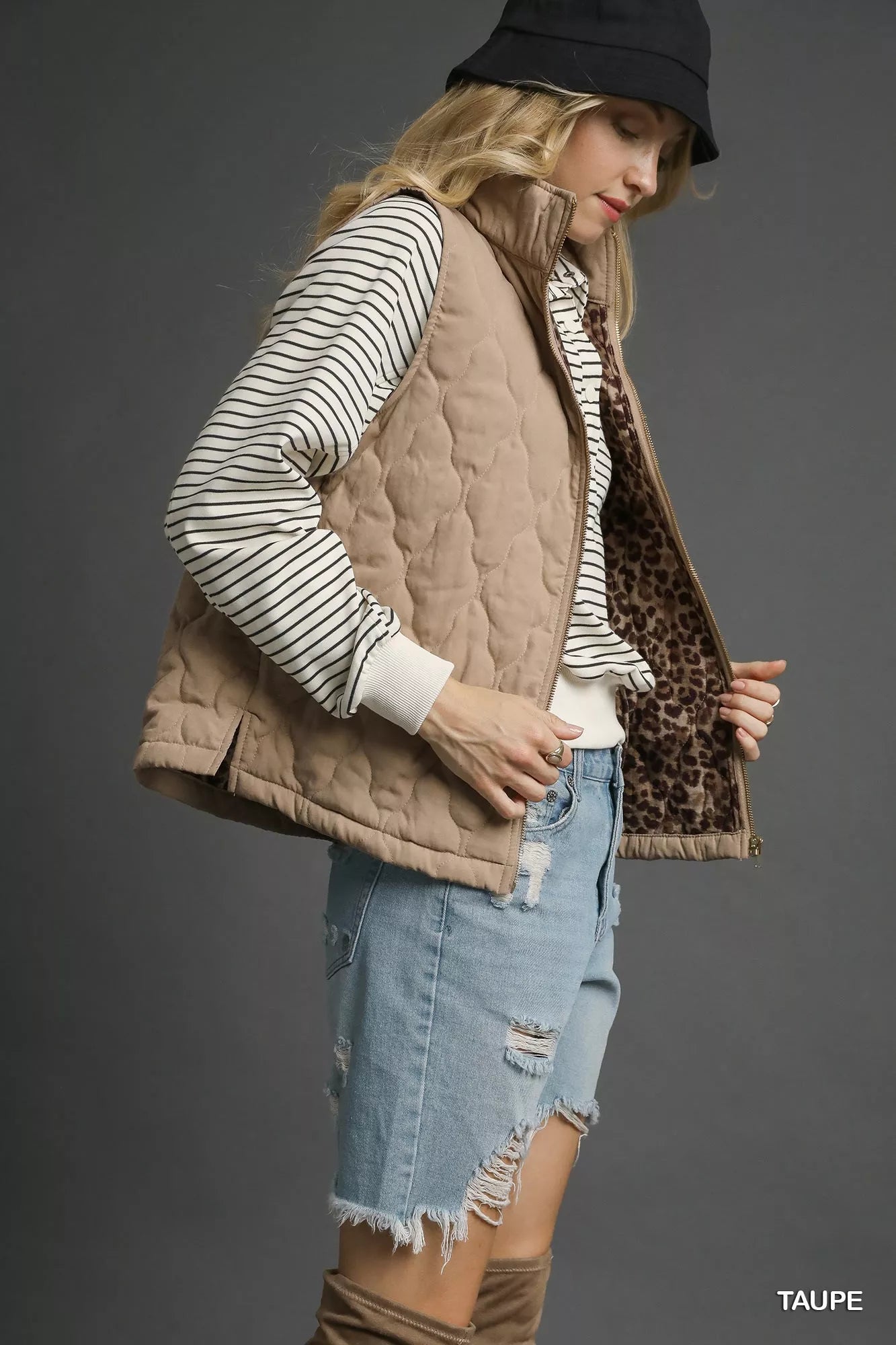 Umgee Quilted Zip-Up Vest - Sydney So Sweet