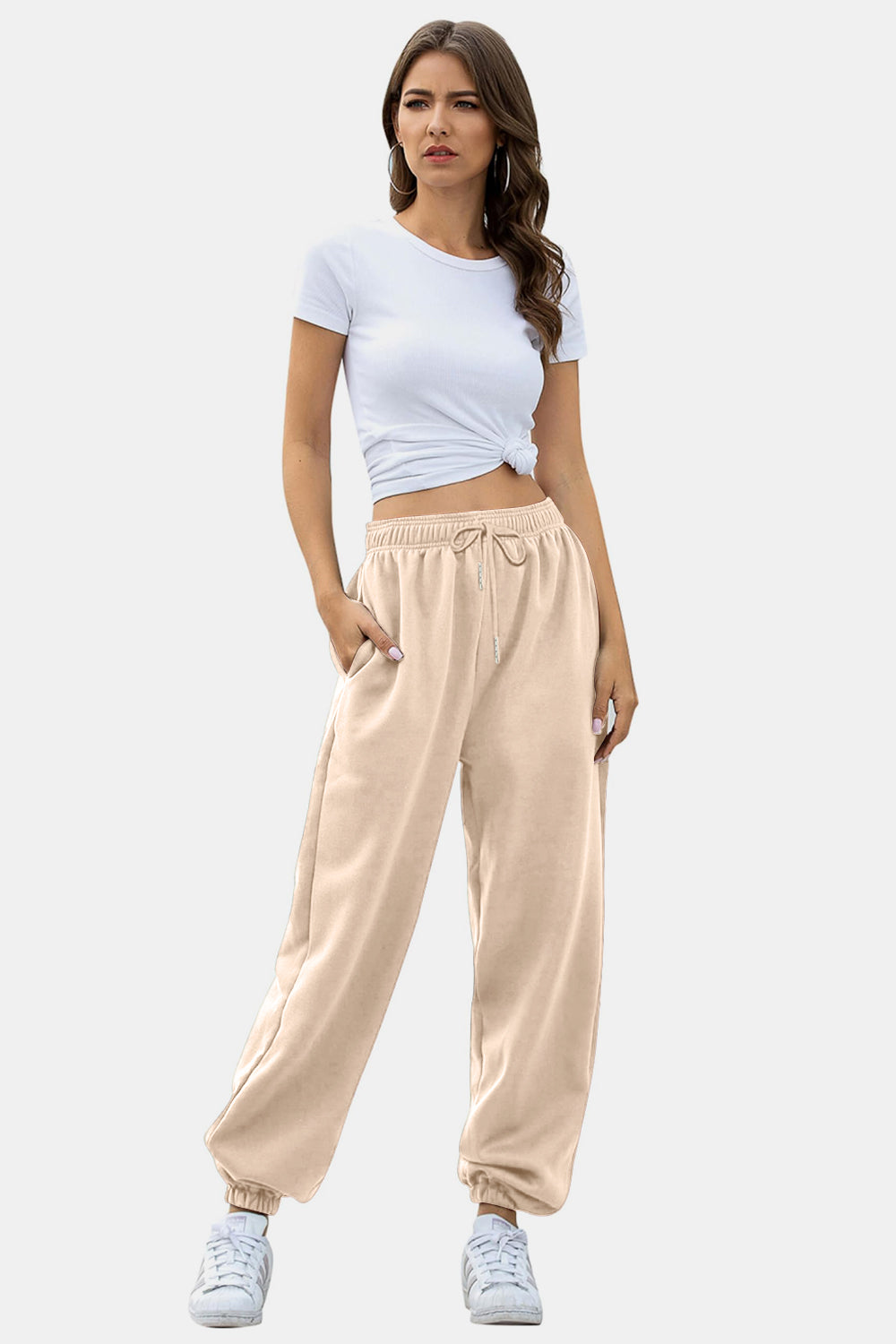 Elastic Waist Joggers with Pockets - Sydney So Sweet