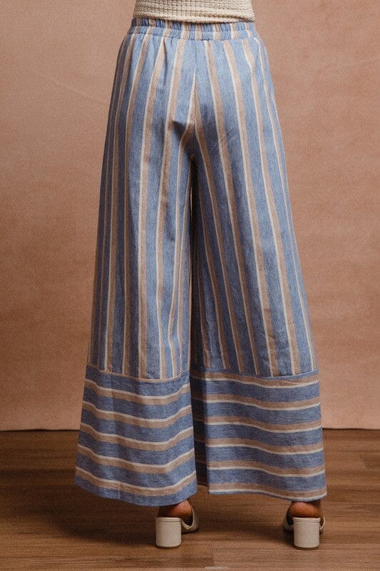 BiBi Striped Wide Leg Pants with Pockets - Sydney So Sweet