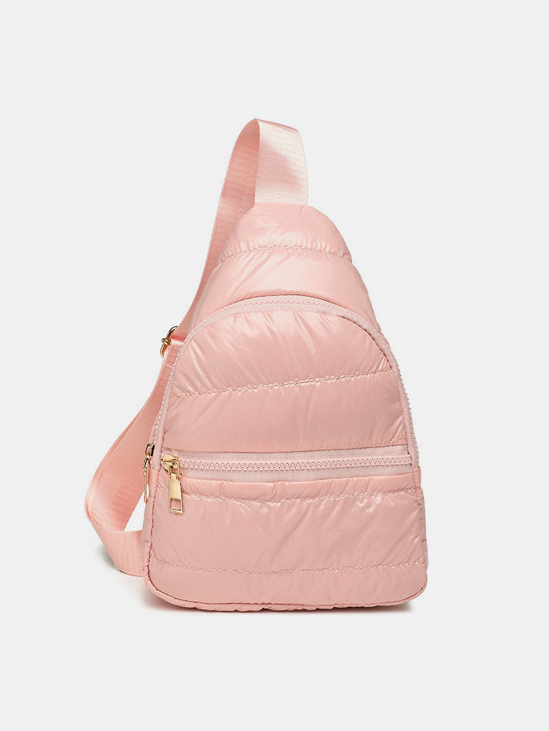 Quilted Adjustable Strap Puffy Sling Bag - Sydney So Sweet