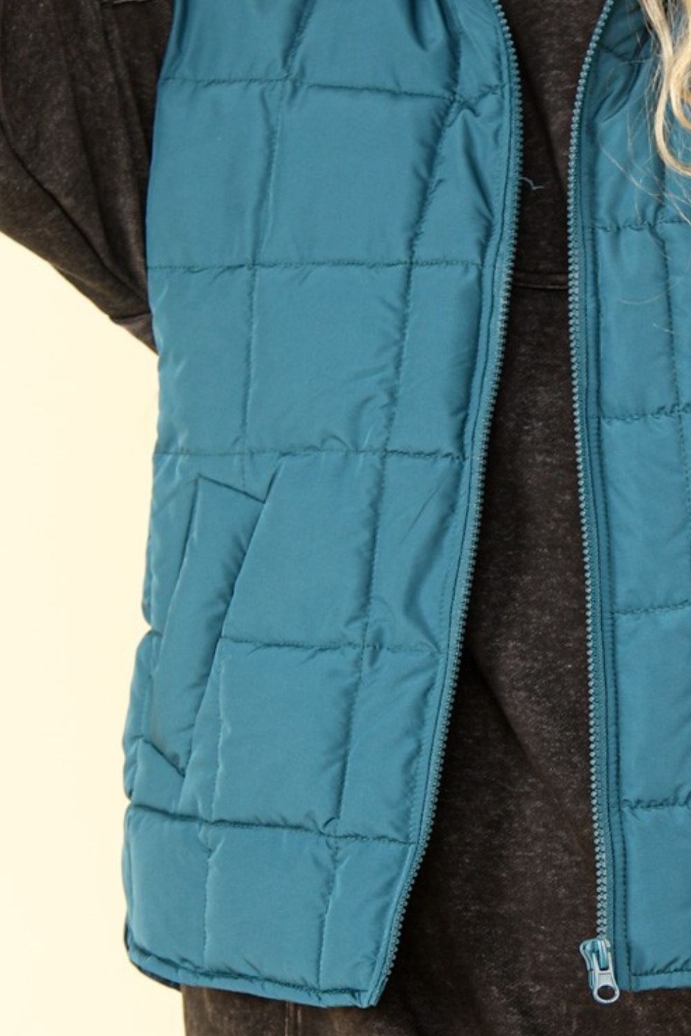 VERY J Zip Up Puffer Padded Warm Vest - Sydney So Sweet