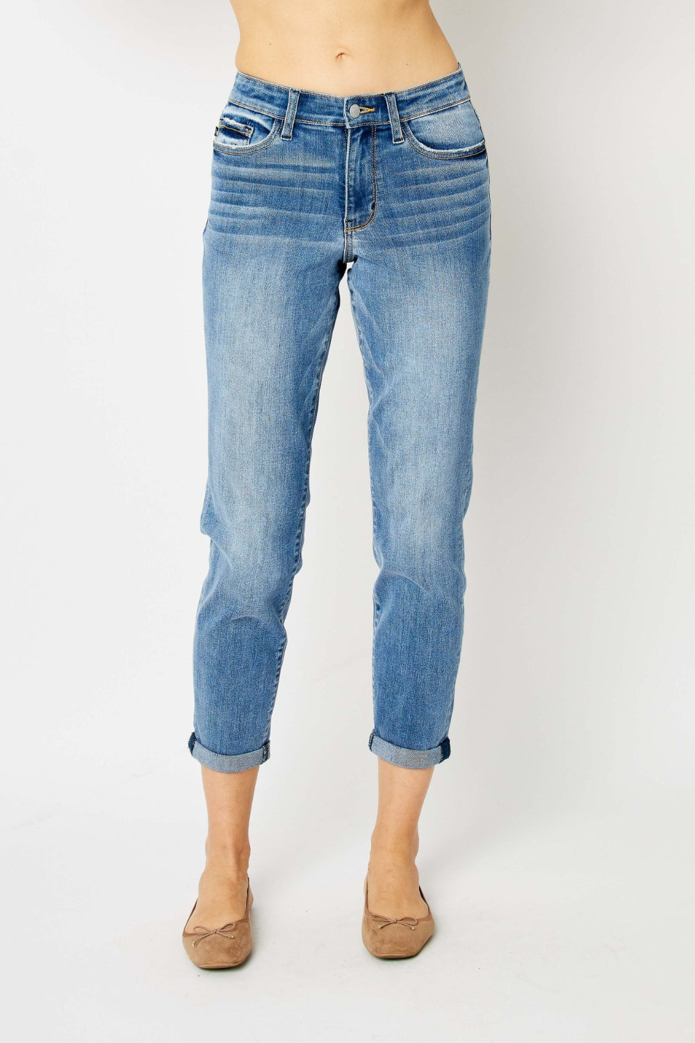 Judy Blue Full Size Cuffed Hem Slim Jeans - Sydney So Sweet
