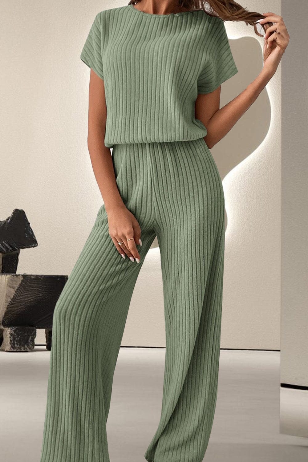 Round Neck Short Sleeve Jumpsuit - Sydney So Sweet