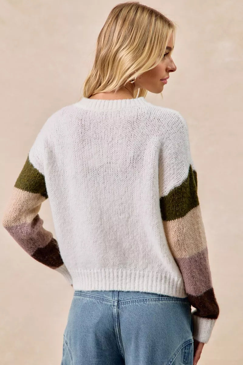 BiBi Flower Color Block Sweater - Sydney So Sweet