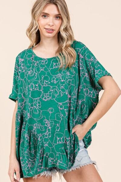 Mittoshop Abstract Print Round Neck Short Sleeve Top - Sydney So Sweet