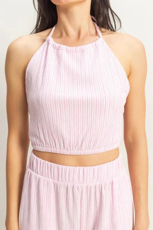 HYFVE Striped Halter Neck Top and Pants Set - Sydney So Sweet