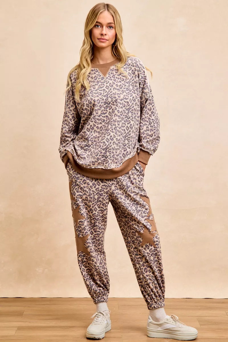 BiBi Leopard Printed French Terry Sweatshirt - Sydney So Sweet