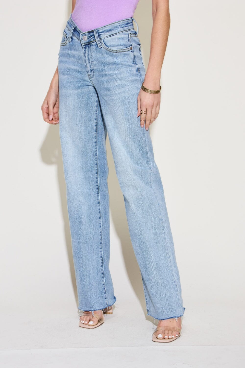 Judy Blue Full Size V Front Waistband Straight Jeans - Sydney So Sweet