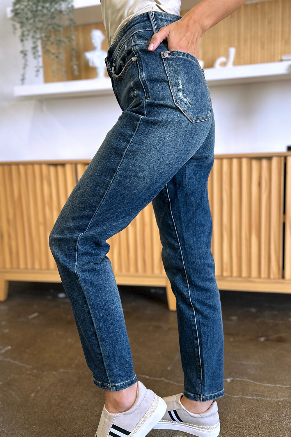 Judy Blue Full Size Tummy Control High Waist Slim Jeans - Sydney So Sweet